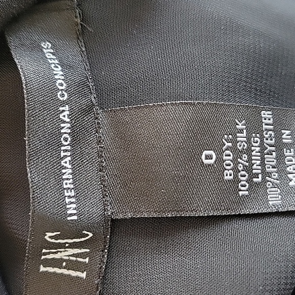 NWT INC International Concepts size 0 black silk beaded mini dress - Picture 3 of 4